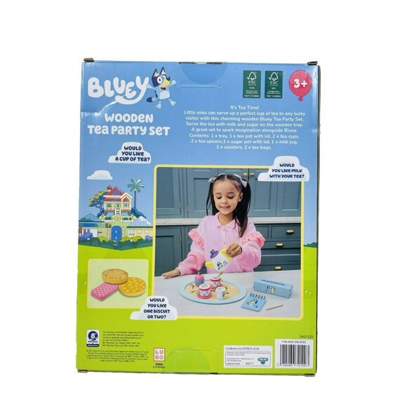 Bluey Wooden Tea Party Playset 20 Pieces - Picture 4 of 11
